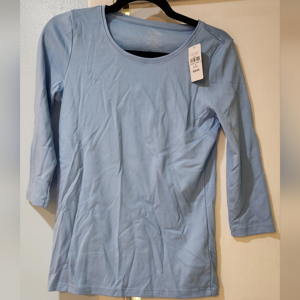 L.L. Bean Women's Light Blue Top, XS-REG